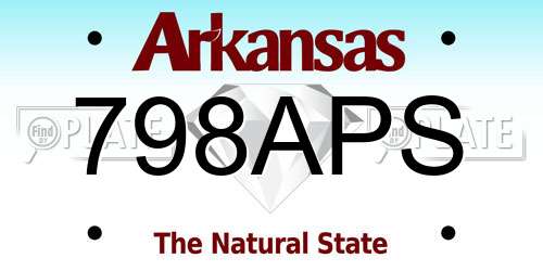 798APS Arkansas License Plate