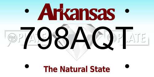 798AQT Arkansas License Plate
