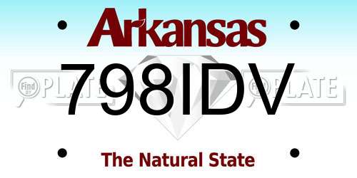 798IDV Arkansas License Plate
