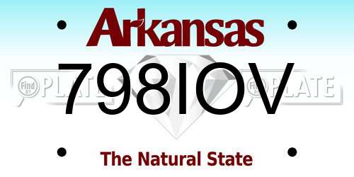 798IOV Arkansas License Plate