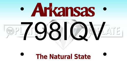 798IQV Arkansas License Plate