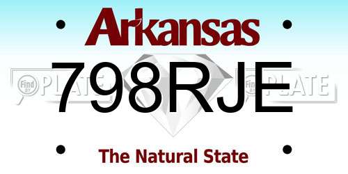 798RJE Arkansas License Plate