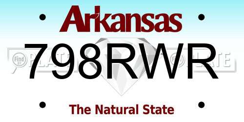 798RWR Arkansas License Plate