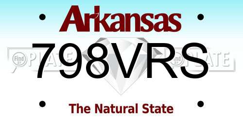 798VRS Arkansas License Plate