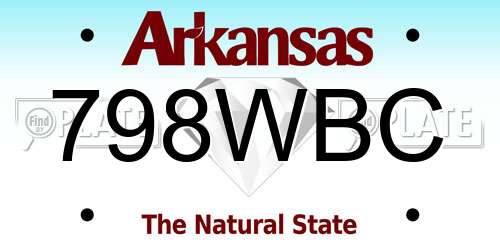 798WBC Arkansas License Plate