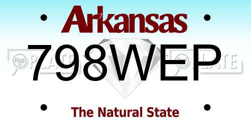 798WEP Arkansas License Plate