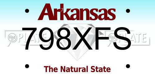 798XFS Arkansas License Plate