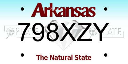 798XZY Arkansas License Plate