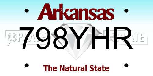 798YHR Arkansas License Plate