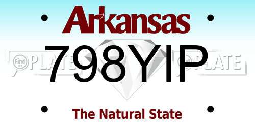 798YIP Arkansas License Plate