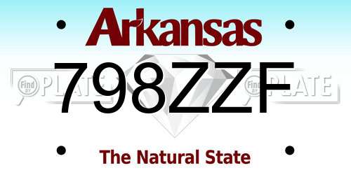 798ZZF Arkansas License Plate