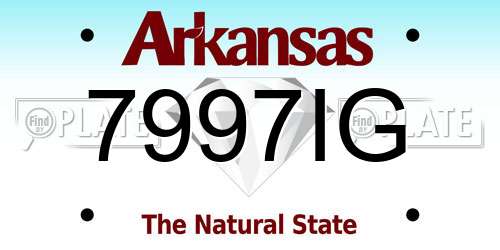 7997IG Arkansas License Plate