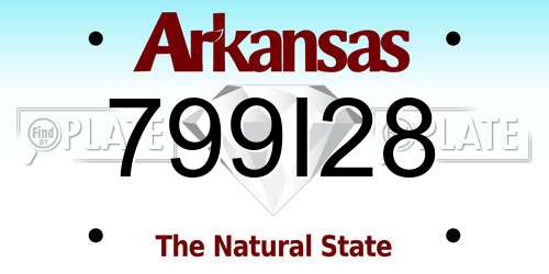 799I28 Arkansas License Plate