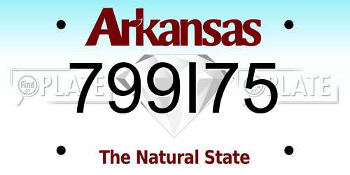 799I75 Arkansas License Plate