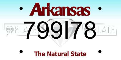 799I78 Arkansas License Plate