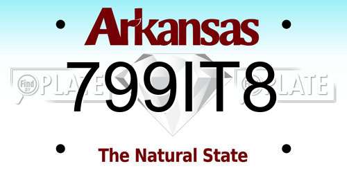 799IT8 Arkansas License Plate