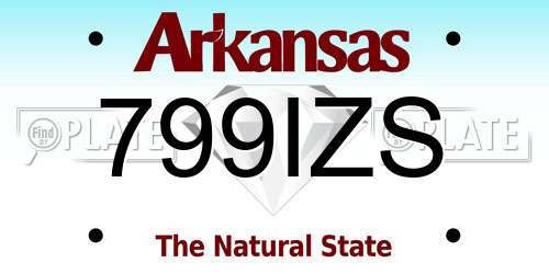 799IZS Arkansas License Plate