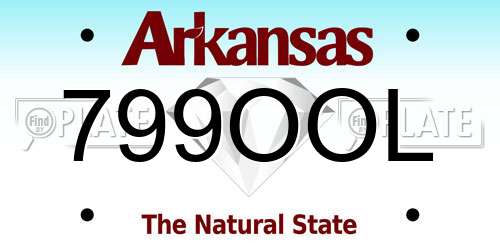 799OOL Arkansas License Plate