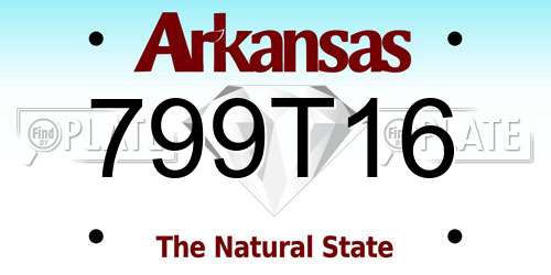 799T16 Arkansas License Plate