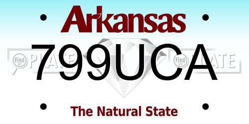799UCA Arkansas License Plate