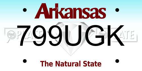 799UGK Arkansas License Plate