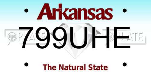 799UHE Arkansas License Plate