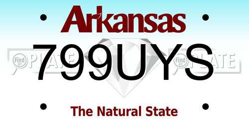 799UYS Arkansas License Plate