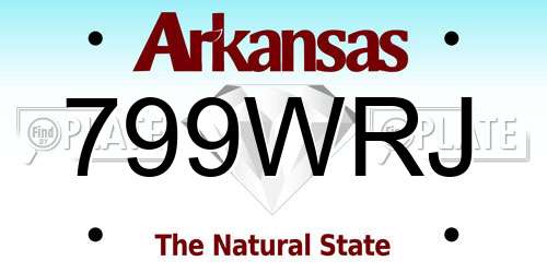 799WRJ Arkansas License Plate