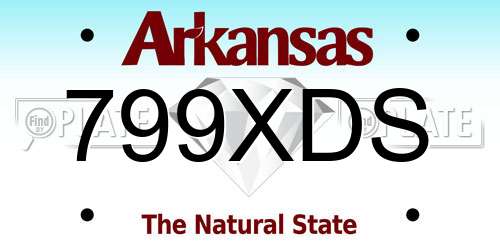 799XDS Arkansas License Plate