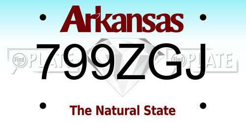 799ZGJ Arkansas License Plate