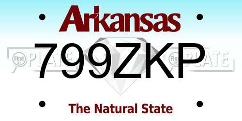 799ZKP Arkansas License Plate