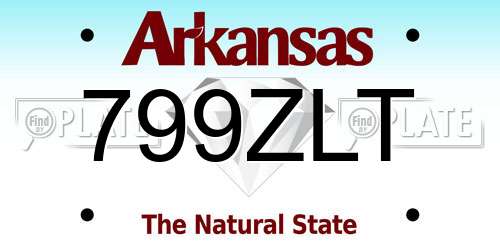 799ZLT Arkansas License Plate