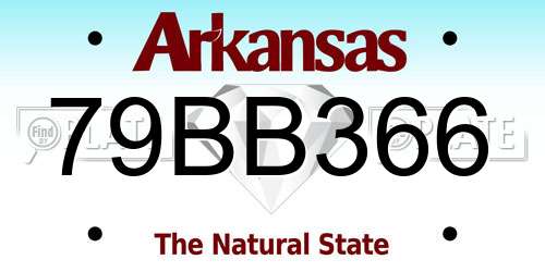 79BB366 Arkansas License Plate