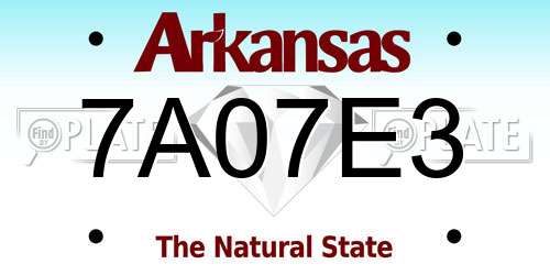 7A07E3 Arkansas License Plate