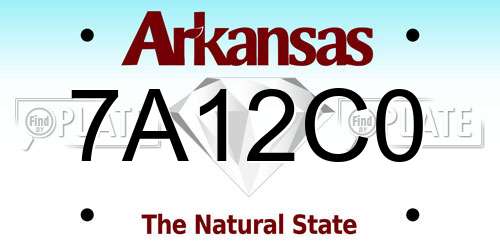 7A12C0 Arkansas License Plate