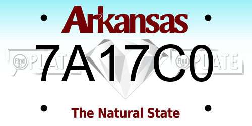 7A17C0 Arkansas License Plate