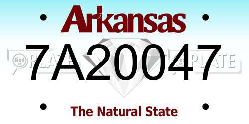 7A20047 Arkansas License Plate