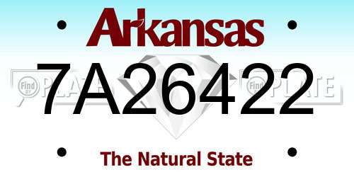 7A26422 Arkansas License Plate