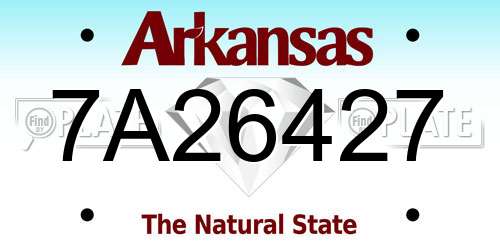 7A26427 Arkansas License Plate