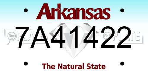 7A41422 Arkansas License Plate
