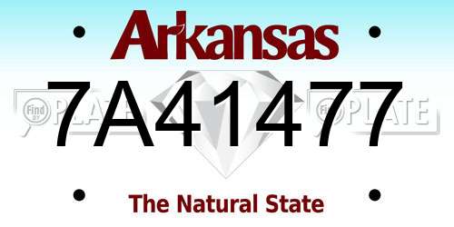 7A41477 Arkansas License Plate