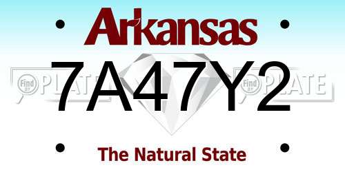 7A47Y2 Arkansas License Plate