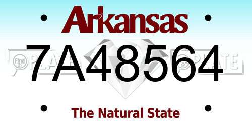 7A48564 Arkansas License Plate