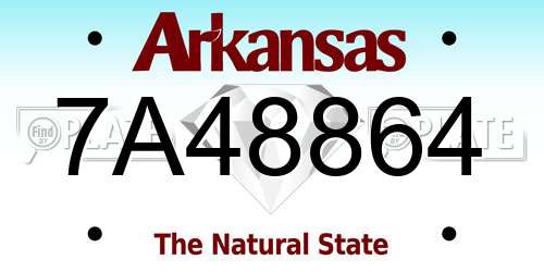 7A48864 Arkansas License Plate