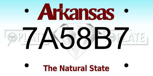 7A58B7 Arkansas License Plate