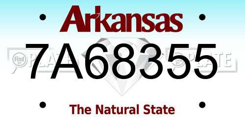 7A68355 Arkansas License Plate