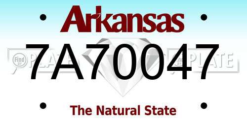 7A70047 Arkansas License Plate