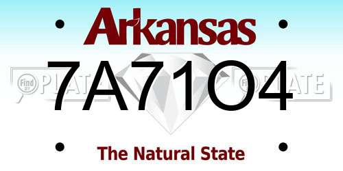 7A71O4 Arkansas License Plate