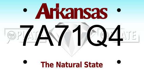 7A71Q4 Arkansas License Plate