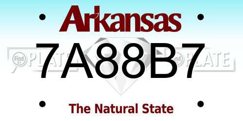 7A88B7 Arkansas License Plate
